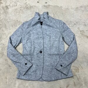 Banana Republic‎ Long and Lean Blazer Gray Wool Blend Career Jacket Sz 4